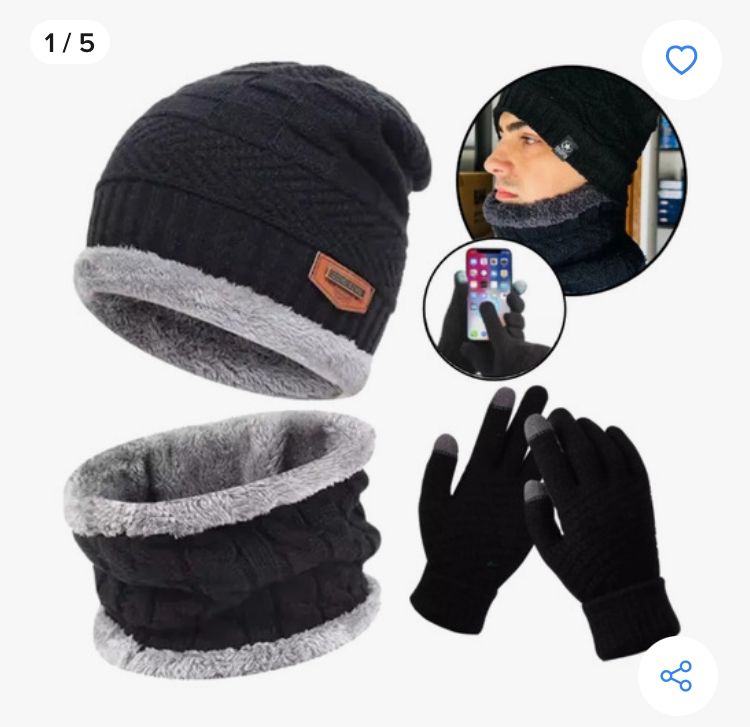 kit touca, luvas e cachecol